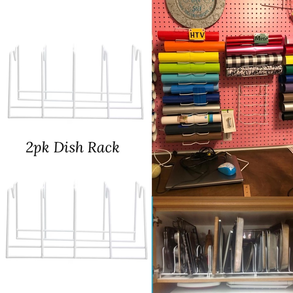 2pk Dish Plate Pot Lid Rack Organizer